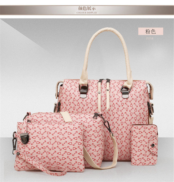 European And American Fashion New Mother-In-Law Bone Print Four-Piece Handbags Shoulder Diagonal Handbag