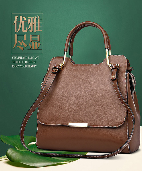 2018 Korean Version Of The New Fashion Leather Ladies Shoulder Bag Leather Portable Messenger Bag