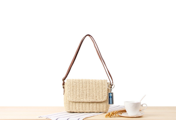 Wholesale 2018 New Anti-Lost Wild Messenger Woven Bag Beach Holiday Straw Bag