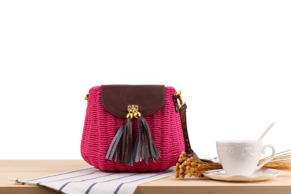 New rattan small fresh sloping straw bag beach holiday leisure single shoulder bag woven bag