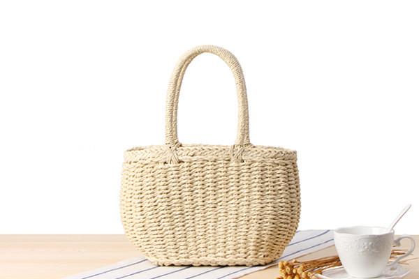 New Korean version of the handmade straw bag holiday beach woven handbags casual hand bag