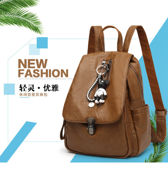 Wholesale direct sales 2018 new women's backpack fashion shoulder bag casual female student bag portable handba