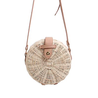 Women Straw Bag Rattan Beach Handbag Hand-woven Circular Women Shoulder Messenger Bags Summer Crossbody Bag For Women