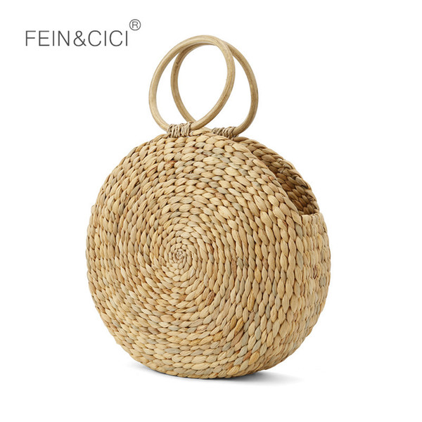 Beach bag round Rattan Bag circle straw totes basket bag women summer handmade handbag 2019 Boho high quality