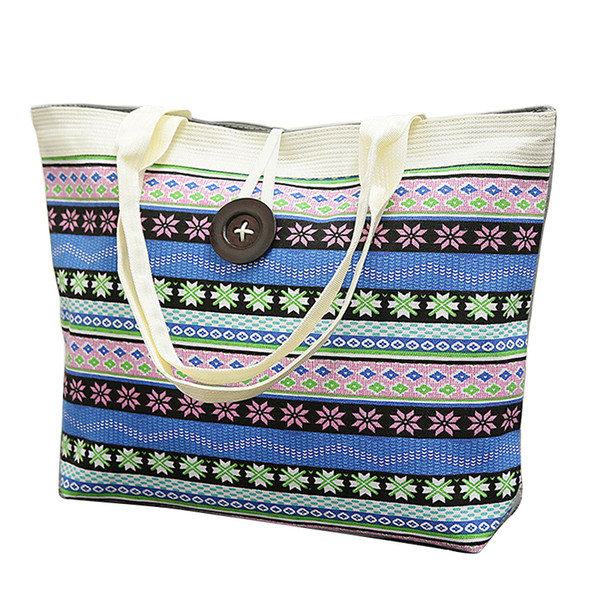 Girls Handbags Large Women Sand Beach Printing Canvas Large Women Handbag Women Messenger Bags