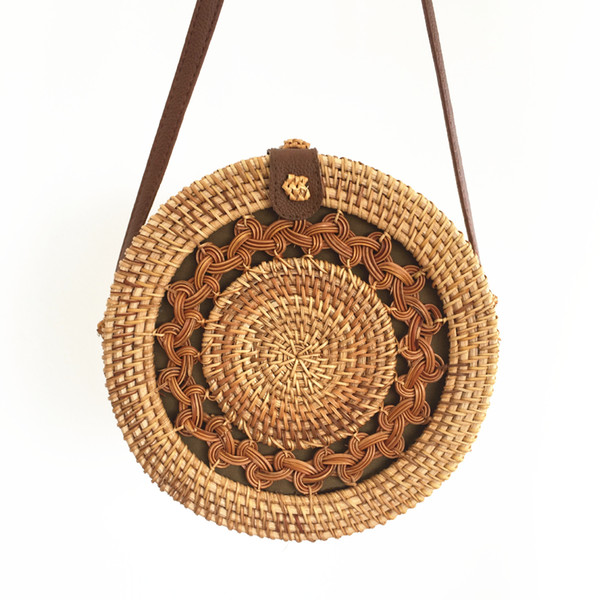 Rattan Bags Bohemian Bali Fashion Bag Round Hollow Straw Shoulder Bag 2018 Beach Bag