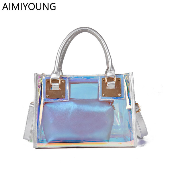 AIMIYOUNG Women Handbags Transparent Jelly Beach Bag Ladies Totes Shoulder Bags Crossbody Bags For Women Messenger Bags