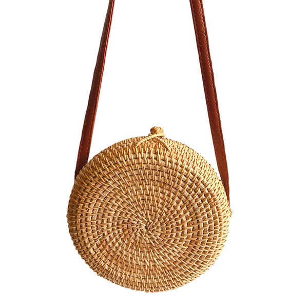 Sleeper #401 2019 Circle Handwoven Bali Round Retro Rattan Straw Beach Bag Cross body Barrel-shaped FASHION DESIGN