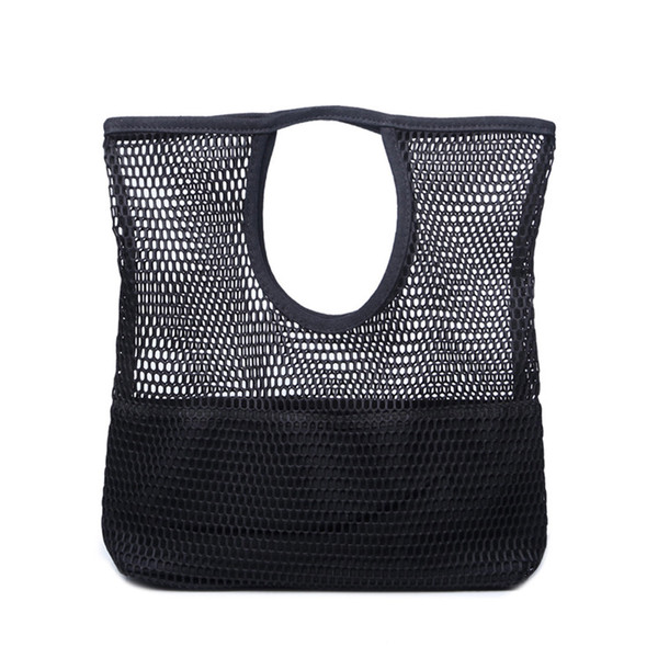 2018 Fashion Hollow Mesh women Handbag Vacation Tote bags Lady Beach Bags Net Shopping bags Party Bucket bag bolsa feminina