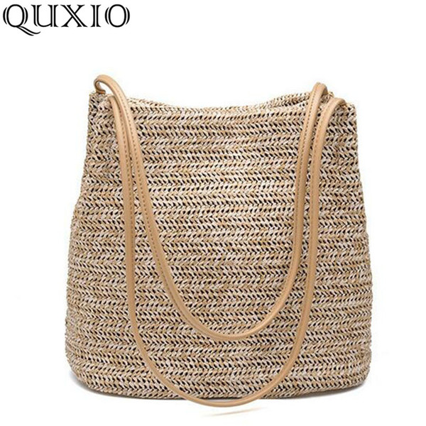 2018 South Korea's New Straw bag Casual Handbag Summer Holiday Shoulder Bag Ladies Weaving Bucket Beach Shoulder Bags MPB02