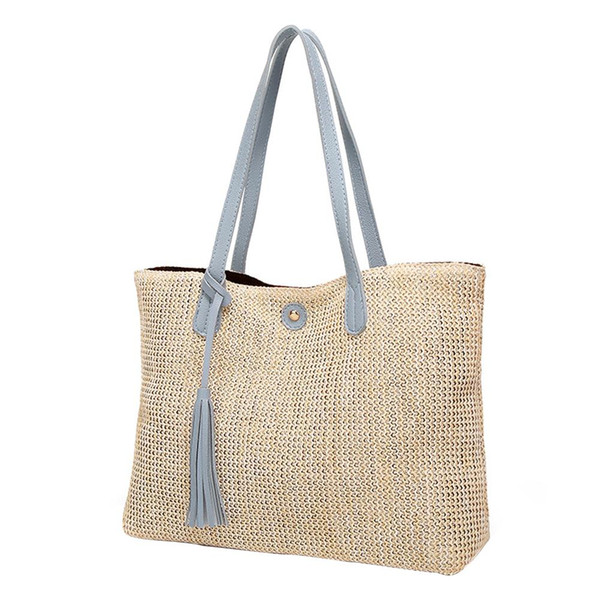 Women's Woven Handbags Fashionable Beach Straw Bag Natural Simple Single Shoulder Large Bag For Outdoor Brand New