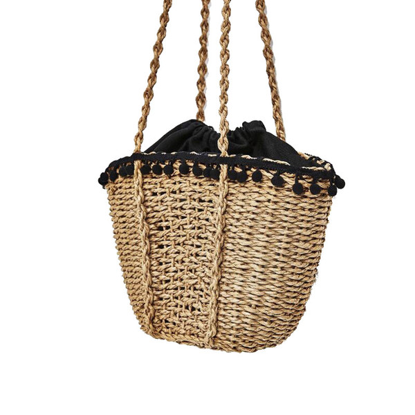 Woven Beach Bag for Summer Big Straw Handmade Tote Women Travel Handbags Shopping Hand Bags