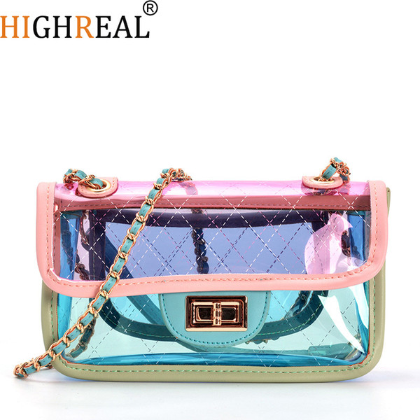 New Fashion Women Clear Transparent Shoulder Bag Jelly Candy Summer Beach Handbag Woman Messenger Bags Bolsa Feminina