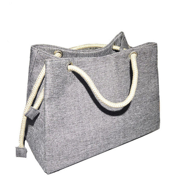 AOILDLLI Fashion Women Linen Handbag Large Shopping Tote Holiday Big Basket Bags Summer Beach Bag Woven Beach Shoulder Bag