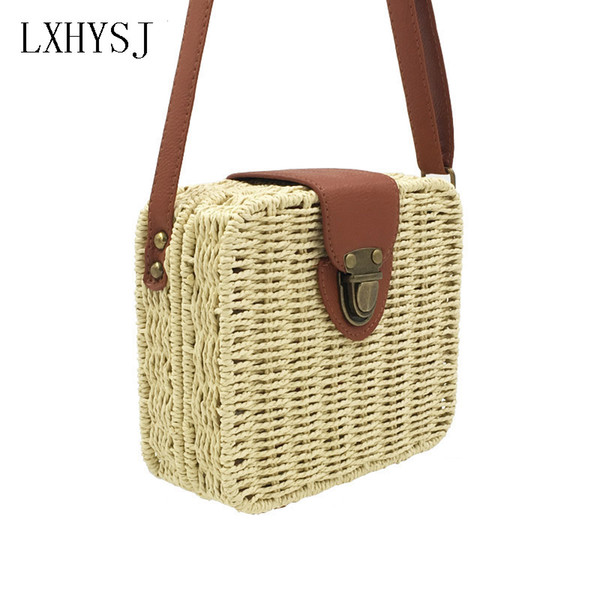 LXHYSJ Candy color straw bag ladies small shoulder bags beach bag crossbody bags for women