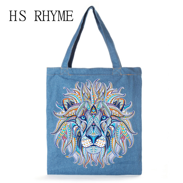 HS RHYME Animal Printing Women Jeans Beach Bag Casual Large Capacity Messenger Satchel Summer School Shoulder Bag Bolsa