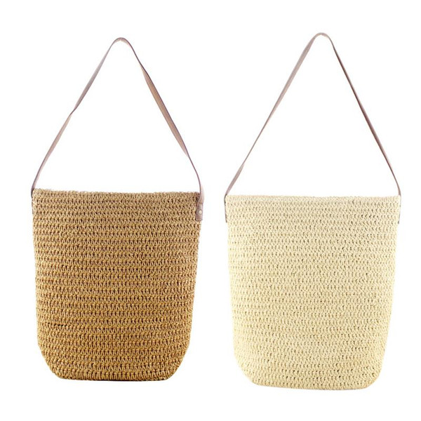 Fashion Straw Braided Handmade Bag Forest Series Bohemian Paper Rope Solid Color Woven Bag Beach Storage Bags For Women Handbag