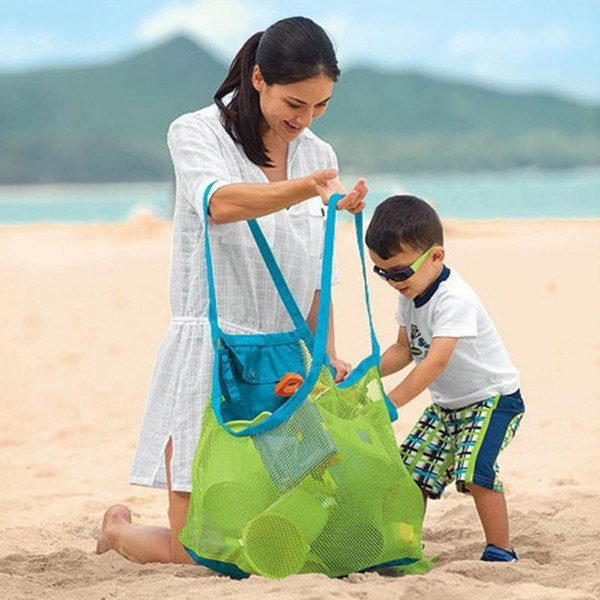 1 PCS Foldable Beach Bag Kids Children Mesh Storage Bag Oxford Cloth Beach Toy Baskets Storage Bag Sand Away Carry Beach Totes