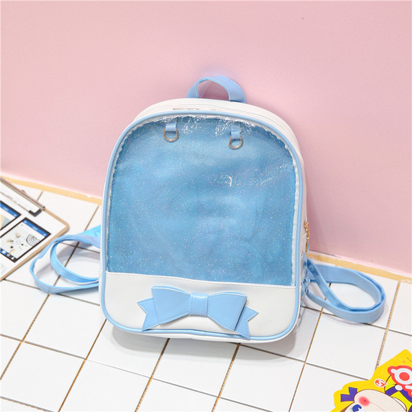 Linion 2018 PVC Transparent Backpack Clear Shoulder Bag for Teenager Students School Bag Girls Waterproof Outdoor Sports Travel Shoulder Bag