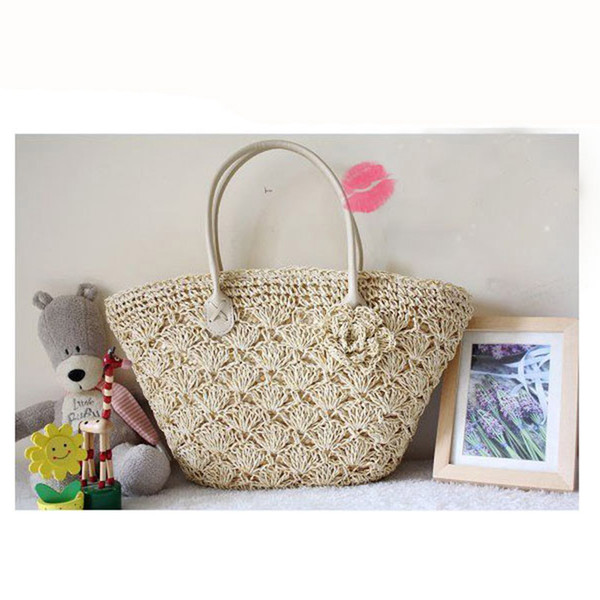 Linion 2018 Newly Bohemian Straw Bag Summer Beach Handbag Women Shopping Tote Handmade Woven Travel Shoulder Bags Purse