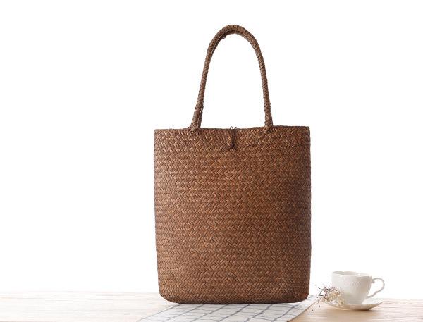 Wholesale 2018 new forest mat woven bag fashion simple shoulder straw bag Garden wind environmentally friendly and durable beach handbag