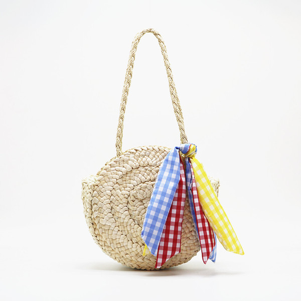 Wholesale 2018 Europe and the United States rural style cloth straw shopping bag shoulder woven bag fashion simple beach bag