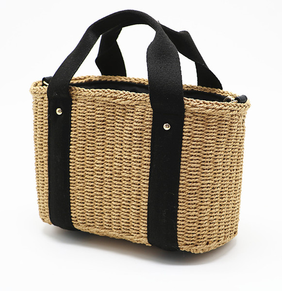 Wholesale 2018 new portable environmental straw bag sleek minimalist beach shoulder bag temperament suitable for weaving handbags