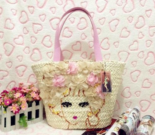 Wholesale 2018 rural wind cartoon environmentally-friendly straw single shoulder bag fashion simple wild beach bag Summer hot bag