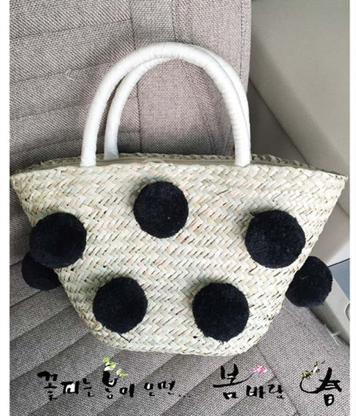 Wholesale 2018 new water weaving ball ball Straw bag summer small bag fashion simple weaving environmental protection beach bag