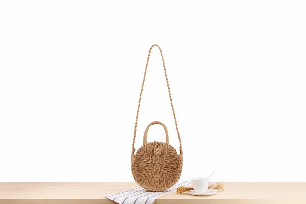 Wholesale and retail new holiday beach woven bag round shoulder bag dual-use wild casual straw bag