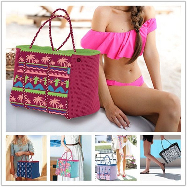 2018 New Fashion Summer Beach Bag Large Capacity Neoprene Tote Handbag Women Lady Multifunction Shoulder Bag