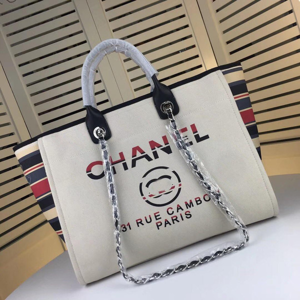 Size shopping bag Paris burger series New Shopping bag Navy stripes Shopping bags Chain portable men and women diagonally Luxury brand new o