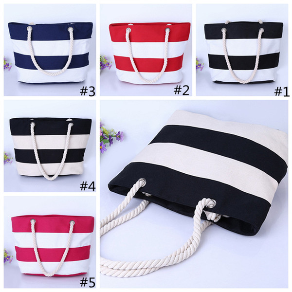 2018 Korean Style Stitching Women Beach Canvas Handbags Fashion Handbags Ladies Large Shoulder Bags Tote Casual Shopping Travel Bags