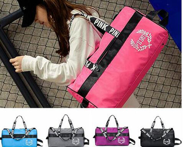 Pink Duffle Striped Beach Bags Travel Outdoor Luggage Large Yoga Shoulder Bags Satchel Handbag 5 Color