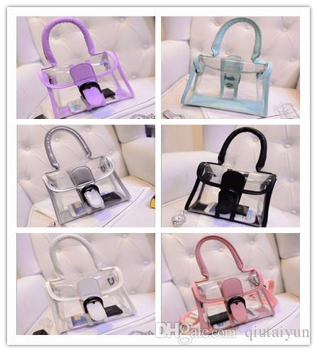 2015 Women's fashion Jelly Purse Clear Transparent Summer Beach Totes Shopper Beach Shoulder Bag Handbag LB51