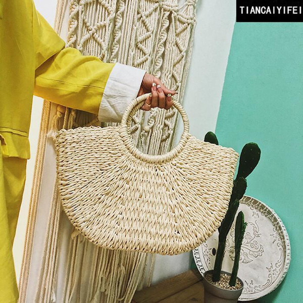 Factory wholesale women handbag simple hand-woven beach bag summer new heavy industry woven dumplings package mass holiday in Create a Handb