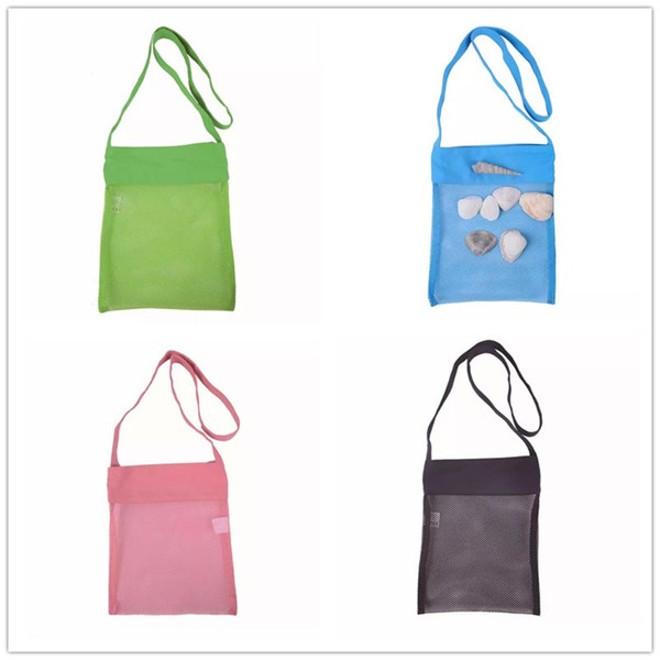 Free Design 4 color Beach Mesh Pouch New Towel Mesh Carrying Box Tote Kid Ball Pouch Beach storage bag EEA100