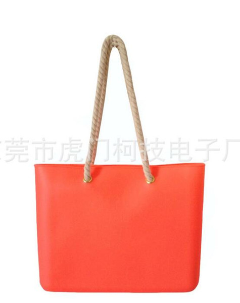 2018 new women's version of European and American fashion beach bag candy - colored silicone beach bag