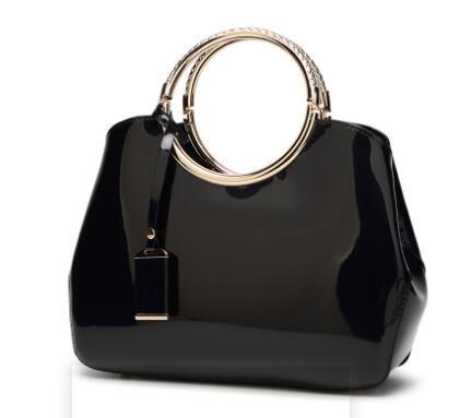 Fashionable and fashionable new dinner lady bag handbag lady bright leather patent leather bag