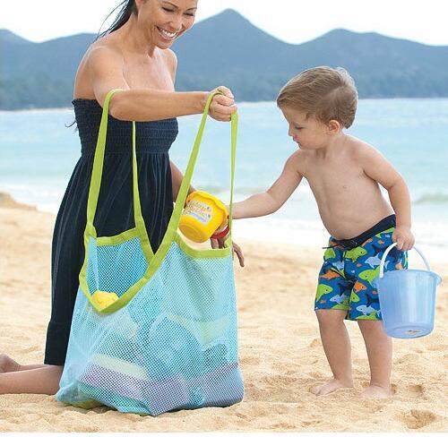 beach bag sale for children's beach toys mesh net large size fold bag MOQ 1 Piece