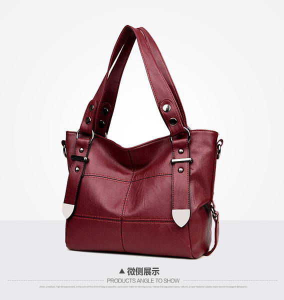 Wholesale 2018 New Women's Bag European And American Fashion Tote Stitching Handbags Shoulder Diagonal Big Bag