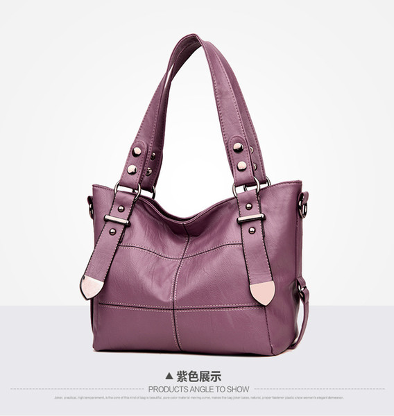 2018 New Women's Bag European And American Fashion Tote Stitching Handbag Shoulder Diagonal Big Bag