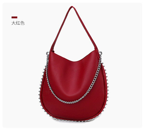 2018 European And American Fashion Shoulder Bag Foreign Trade New Rivet Handbag Three-Piece Mother Big Bag