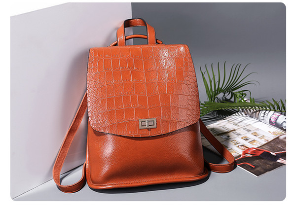 Wholesale direct sales 2018 cross-border new crocodile pattern women's casual backpack backpack female dual-use handbag