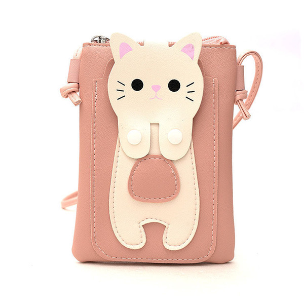 Japanese Harajuku style fun color cat single shoulder Messenger bag Street shot student mobile phone soft girl bag handbag