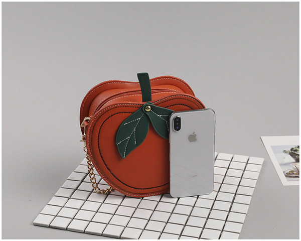 Apple styling bag female new fashion personality chain small bag hit color fruit shoulder Messenger bag wholesale