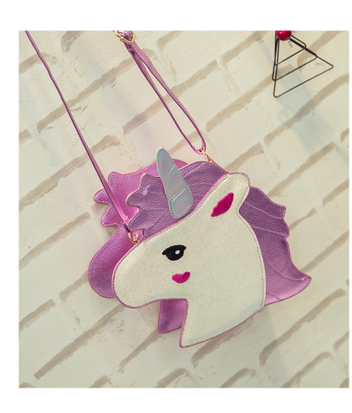 New fashion personality laser unicorn style handbags trend wild single shoulder diagonal change mobile phone bag