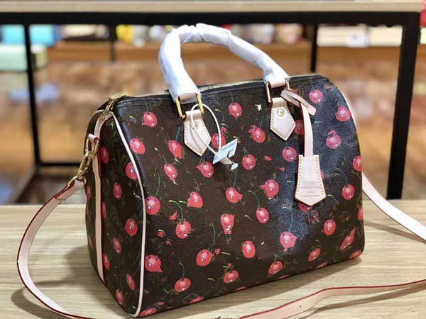 Female Leather Fashion Old Flower Pillow Inclined Shoulder Bag Leboy Handbag Designer Luxury Trend Joker Boston Bags Backpacks