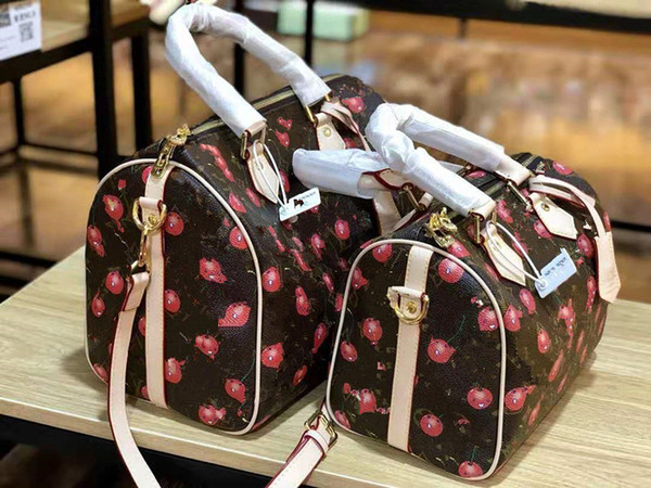 Female Leather Old Flower Pillow Inclined Shoulder Bag Leboy Handbag Designer Luxury Trend Joker Boston Bags Backpacks Designer Luxury