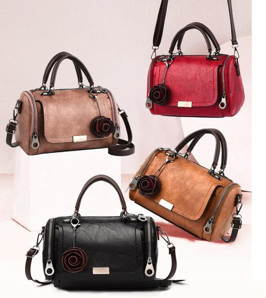 Large capacityThe new Korean version of the 2019 joker bag comes with a soft leather shoulder strap, stylish and stylish handbag, Boston bag